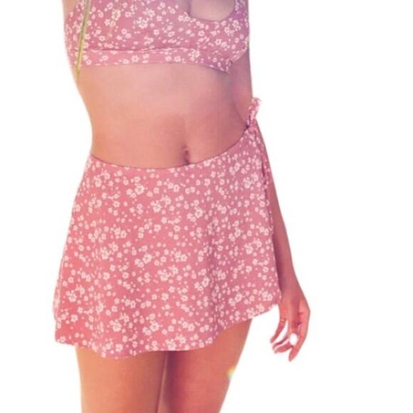 ANDIE Swim Sarong Sz M Floral Rose Cottagecore Preppy Boho Chick Romantic NWT - Picture 2 of 12